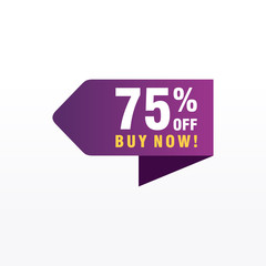 75 discount, Sales Vector badges for Labels, , Stickers, Banners, Tags, Web Stickers, New offer. Discount origami sign banner