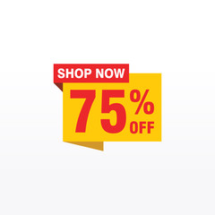 75 discount, Sales Vector badges for Labels, , Stickers, Banners, Tags, Web Stickers, New offer. Discount origami sign banner