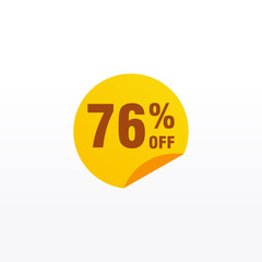 76 discount, Sales Vector badges for Labels, , Stickers, Banners, Tags, Web Stickers, New offer. Discount origami sign banner