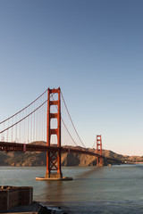 Fototapeta na wymiar Golden Gate Bridge seen from Fort Point at sunset