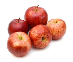 fresh red apples isolated on white background