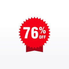 76 discount, Sales Vector badges for Labels, , Stickers, Banners, Tags, Web Stickers, New offer. Discount origami sign banner