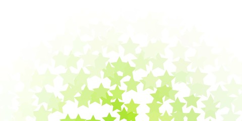 Light Green vector template with neon stars. Modern geometric abstract illustration with stars. Pattern for websites, landing pages.