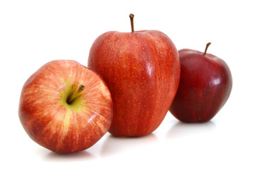 Ripe red apple. Isolated on a white background.