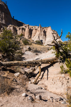 Hoodoos on Canyon Walls On The Cave Loop Trail Trail,Kasha-Katuwe Tent Rocks National Monument, New Mexico, USA