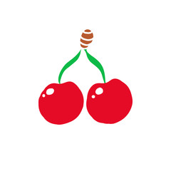 Cherry vector icon. Red berry illustration.