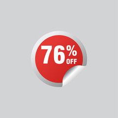 76 discount, Sales Vector badges for Labels, , Stickers, Banners, Tags, Web Stickers, New offer. Discount origami sign banner