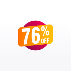76 discount, Sales Vector badges for Labels, , Stickers, Banners, Tags, Web Stickers, New offer. Discount origami sign banner