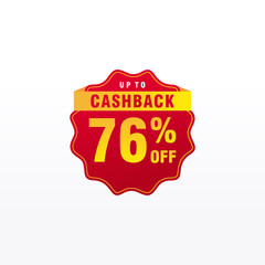 76 discount, Sales Vector badges for Labels, , Stickers, Banners, Tags, Web Stickers, New offer. Discount origami sign banner