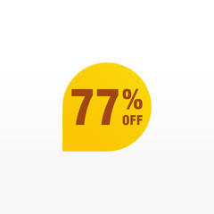 77 discount, Sales Vector badges for Labels, , Stickers, Banners, Tags, Web Stickers, New offer. Discount origami sign banner