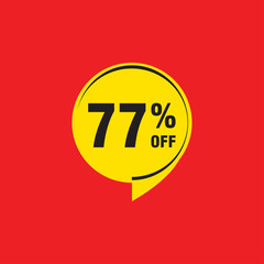 77 discount, Sales Vector badges for Labels, , Stickers, Banners, Tags, Web Stickers, New offer. Discount origami sign banner