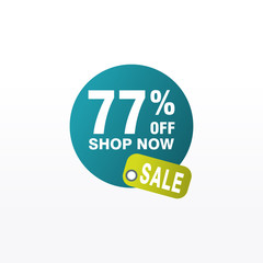 77 discount, Sales Vector badges for Labels, , Stickers, Banners, Tags, Web Stickers, New offer. Discount origami sign banner