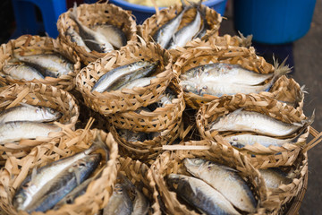 Fish for sale at street market in Ho Chi Minh City