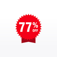 77 discount, Sales Vector badges for Labels, , Stickers, Banners, Tags, Web Stickers, New offer. Discount origami sign banner