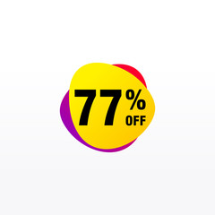 77 discount, Sales Vector badges for Labels, , Stickers, Banners, Tags, Web Stickers, New offer. Discount origami sign banner