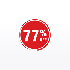 77 discount, Sales Vector badges for Labels, , Stickers, Banners, Tags, Web Stickers, New offer. Discount origami sign banner