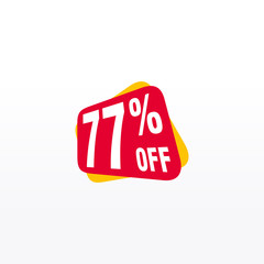77 discount, Sales Vector badges for Labels, , Stickers, Banners, Tags, Web Stickers, New offer. Discount origami sign banner