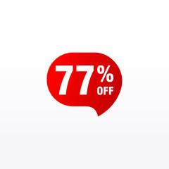 77 discount, Sales Vector badges for Labels, , Stickers, Banners, Tags, Web Stickers, New offer. Discount origami sign banner