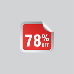 78 discount, Sales Vector badges for Labels, , Stickers, Banners, Tags, Web Stickers, New offer. Discount origami sign banner