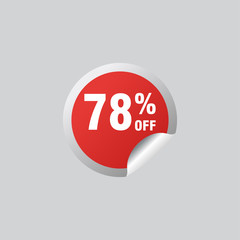 78 discount, Sales Vector badges for Labels, , Stickers, Banners, Tags, Web Stickers, New offer. Discount origami sign banner