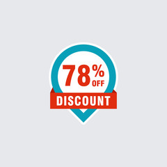 78 discount, Sales Vector badges for Labels, , Stickers, Banners, Tags, Web Stickers, New offer. Discount origami sign banner