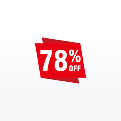 78 discount, Sales Vector badges for Labels, , Stickers, Banners, Tags, Web Stickers, New offer. Discount origami sign banner