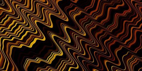 Dark Orange vector pattern with lines. Illustration in abstract style with gradient curved.  Best design for your posters, banners.