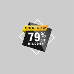 79 discount, Sales Vector badges for Labels, , Stickers, Banners, Tags, Web Stickers, New offer. Discount origami sign banner