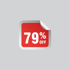 79 discount, Sales Vector badges for Labels, , Stickers, Banners, Tags, Web Stickers, New offer. Discount origami sign banner