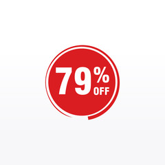 79 discount, Sales Vector badges for Labels, , Stickers, Banners, Tags, Web Stickers, New offer. Discount origami sign banner