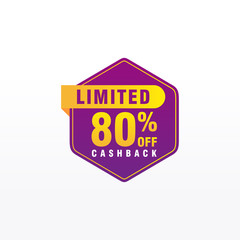 80 discount, Sales Vector badges for Labels, , Stickers, Banners, Tags, Web Stickers, New offer. Discount origami sign banner