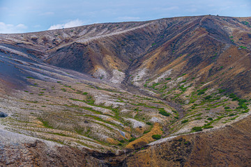 曇り空の蔵王お釜