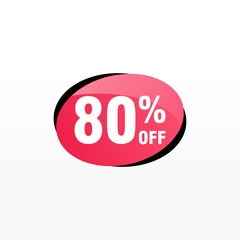 80 discount, Sales Vector badges for Labels, , Stickers, Banners, Tags, Web Stickers, New offer. Discount origami sign banner