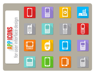 phones icon set