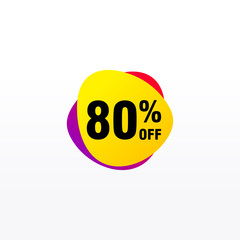 80 discount, Sales Vector badges for Labels, , Stickers, Banners, Tags, Web Stickers, New offer. Discount origami sign banner