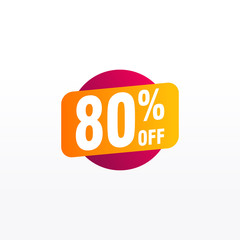 80 discount, Sales Vector badges for Labels, , Stickers, Banners, Tags, Web Stickers, New offer. Discount origami sign banner