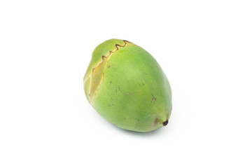 Young coconut isolated on white background.