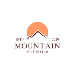 Mountain logo Adventure exploration design vector