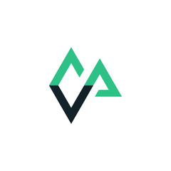 mountain letter CVA logo vector