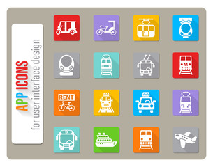 public transport icon set