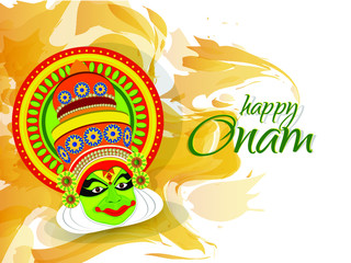 Vector Illustration of Indian Festival Onam also called harvest Festival of Kerala.