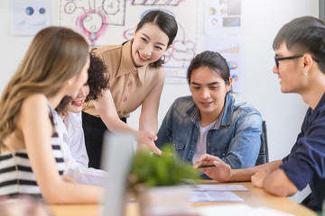 Fototapeta premium asian business startup teamwork Business colleagues in conference meeting room during presentation