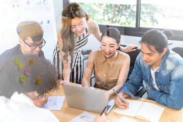 asian business startup teamwork Business colleagues in conference meeting room during presentation
