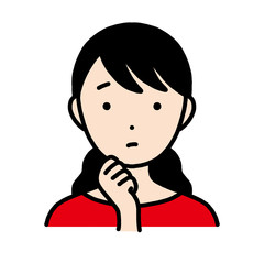 困った表情の女性