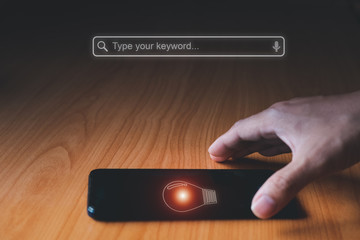 Digital marketing SEO photo concept idea with infographic