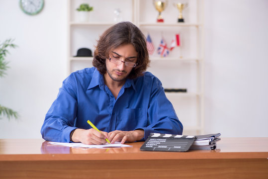 Movie director working in the studio