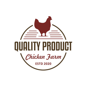 Chicken farm logo vintage premium quality. Fresh eggs logo. Premium element design packaging. Emblems and Logos. Attractive Designs for Farmer's Market, Homestead, Poultry Farm, Fair, Restaurant.