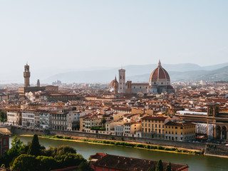 Obraz premium Sunset Panoramic View of Florence city from Piazzale Michelangelo