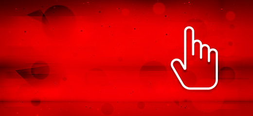 Hand cursor click icon motion art abstract red banner illustration