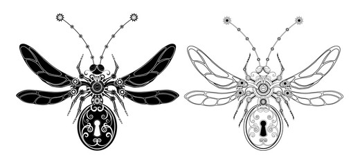 Contour mechanical insect © Nelli Valova